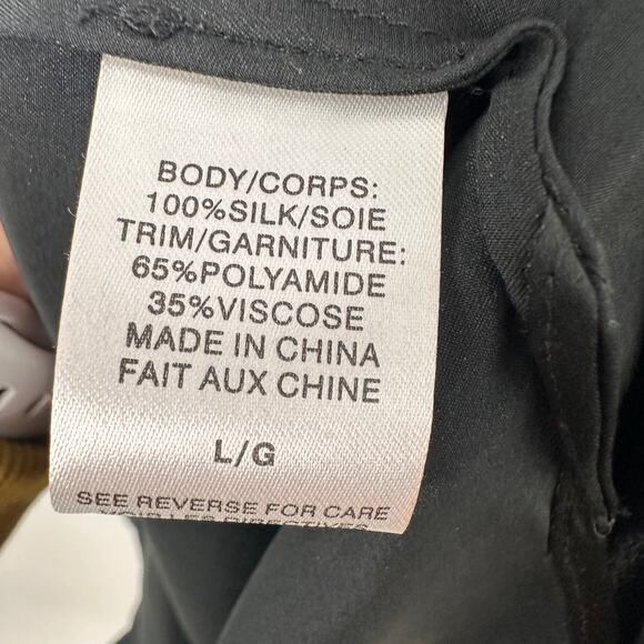 CAMI NYC Lace Trimmed 100% Silk Camisole in Black // L - Picture 9 of 11